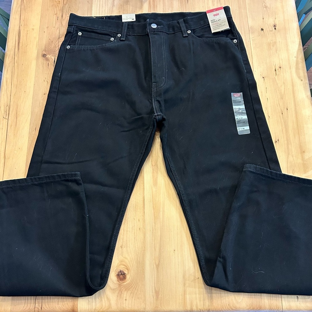 Levi’s Men’s 505 Jeans Black 38 x 32 Brand New
